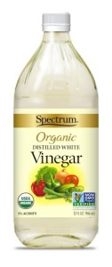 Spectrum Organic Distilled White Vinegar, in glass bottle.