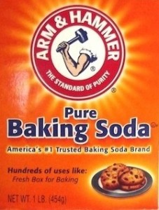 Box of Arm and Hammer Pure Baking Soda.