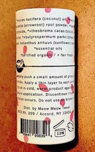 Grapefruit deodorant in a push-up paper tube.
